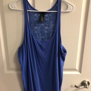 Lane Bryant blue lace back tank top